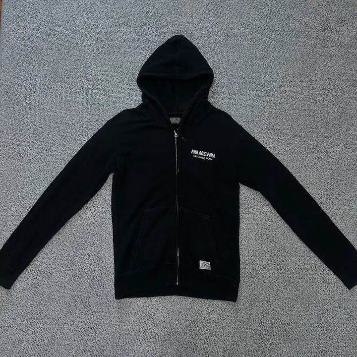 [BUNJANG] Stooge&amp;Co Lettering Black Hoodie Zip-up / Stooge&amp;Co Lettering black Hoodie zip-up