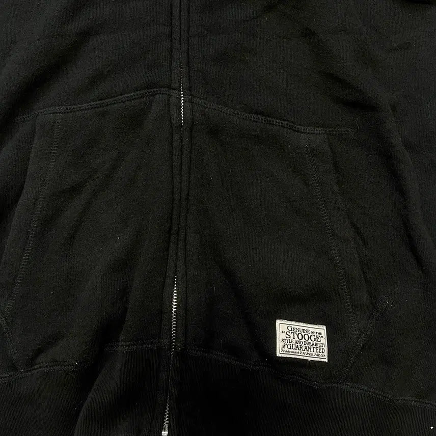 [BUNJANG] Stooge&amp;Co Lettering Black Hoodie Zip-up / Stooge&amp;Co Lettering black Hoodie zip-up