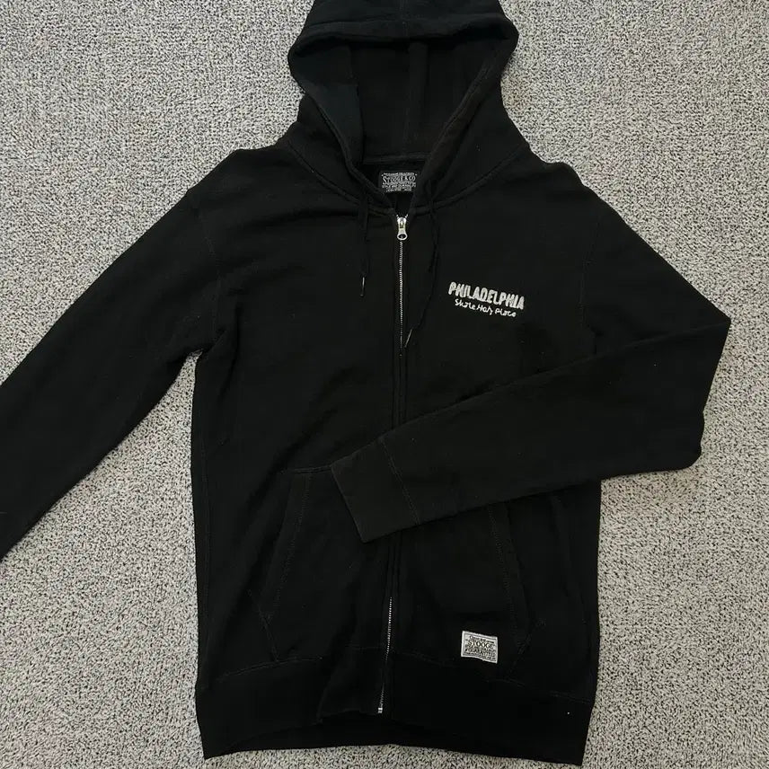 [BUNJANG] Stooge&amp;Co Lettering Black Hoodie Zip-up / Stooge&amp;Co Lettering black Hoodie zip-up