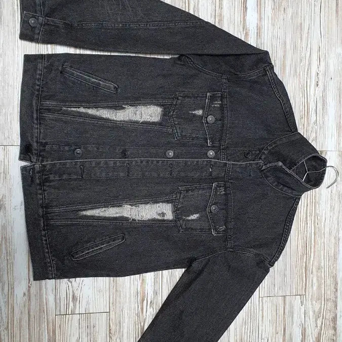 [BUNJANG] Black Damage Denim Jacket / 데미지 블랙 데님 자켓 [100추천]
