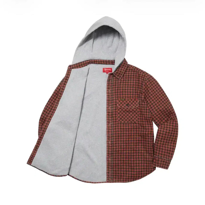 [BUNJANG] Supreme 22FW Houndstooth Flannel Hooded Shirt / 슈프림 22FW 하운드투스 플란넬 후드 셔츠 (L)