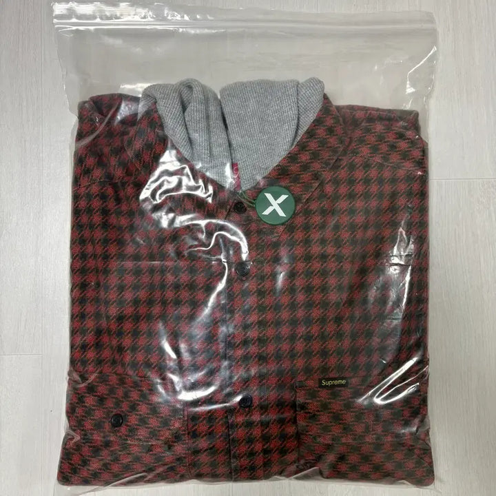 [BUNJANG] Supreme 22FW Houndstooth Flannel Hooded Shirt / 슈프림 22FW 하운드투스 플란넬 후드 셔츠 (L)