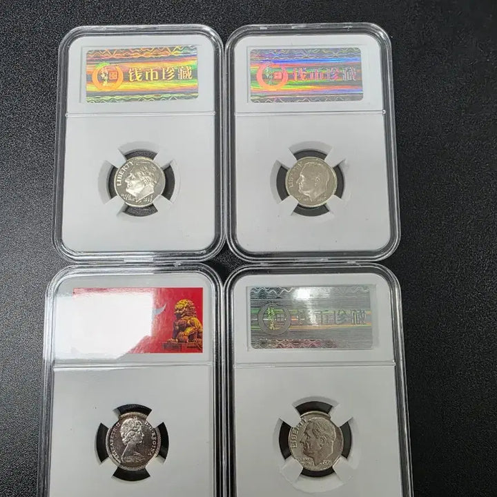[BUNJANG] Collection of 4 US &amp; Canada Silver Dimes (Unused) with Case / 미국 다임 프루프 은화 미사용 케이스포함 4개일괄