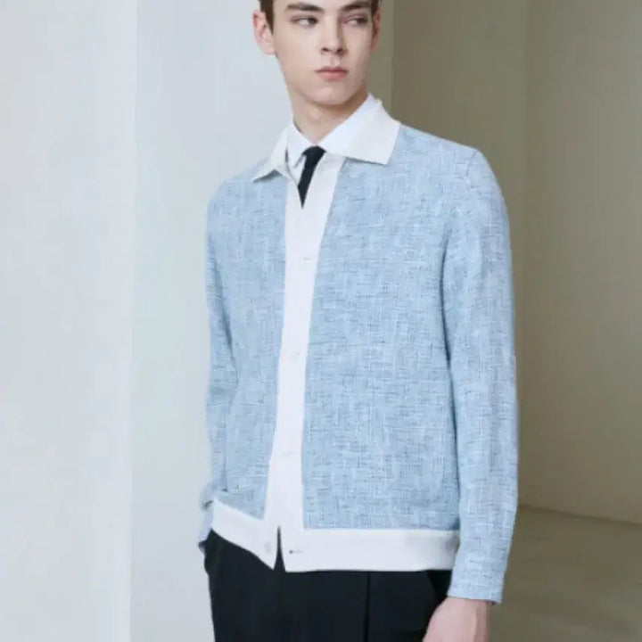 [BUNJANG] Allegri 24SS Tweed Cardigan M (100) Sky Blue / 24SS새상품급)알레그리 트위드 가디건M(100)/스카이블루