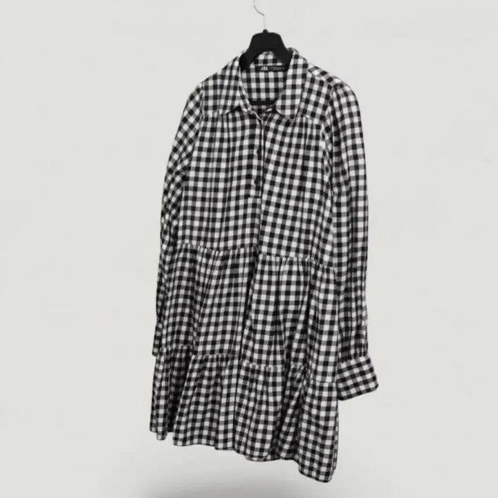 [SOLD OUT] 여성S/ 자라 고방 체크 베이비돌 원피스 BK / 35-13