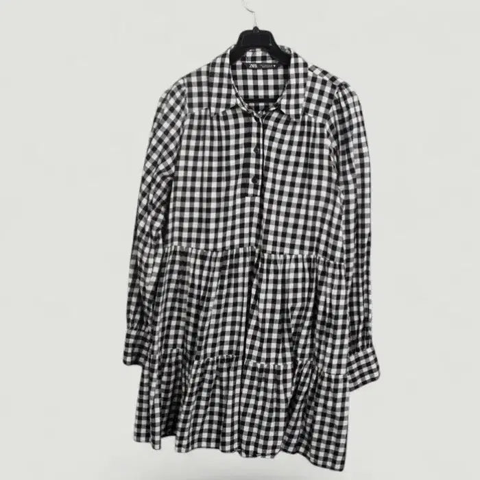 [SOLD OUT] 여성S/ 자라 고방 체크 베이비돌 원피스 BK / 35-13