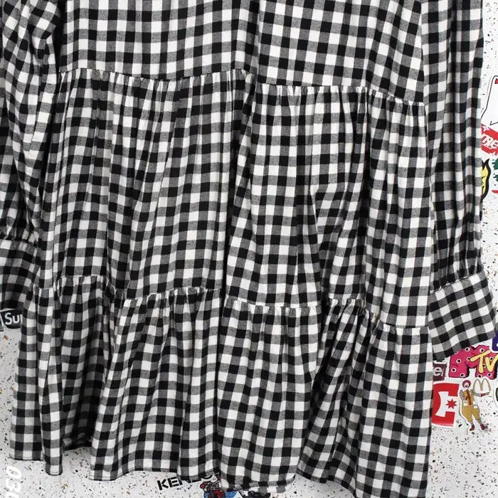 [SOLD OUT] 여성S/ 자라 고방 체크 베이비돌 원피스 BK / 35-13