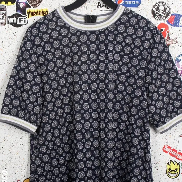 [SOLD OUT] 여성F/ 앤틱 도트 패턴 반팔 데일리 원피스 NV