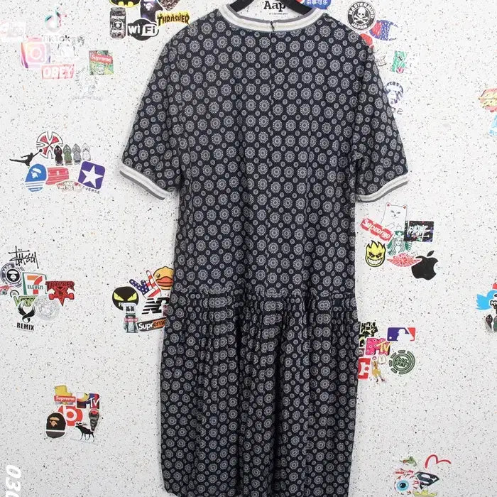 [SOLD OUT] 여성F/ 앤틱 도트 패턴 반팔 데일리 원피스 NV