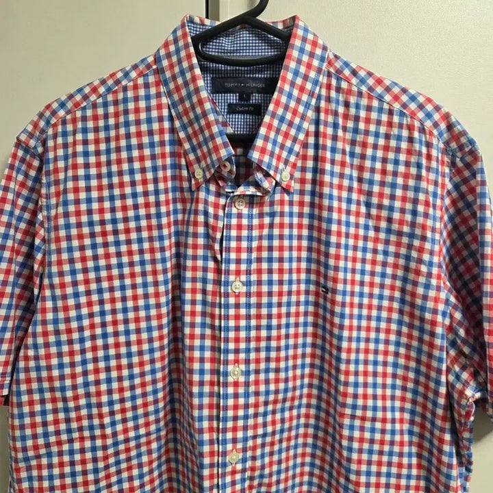 [BUNJANG] Tommy Hilfiger Short Sleeve Check Shirt L (100) / Tommy Hilfiger 반팔 체크 셔츠 L(100)