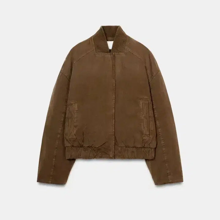 [BUNJANG] ZARA Brown Suede Bomber Jacket / 자라 브라운 스웨이드 봄버자켓