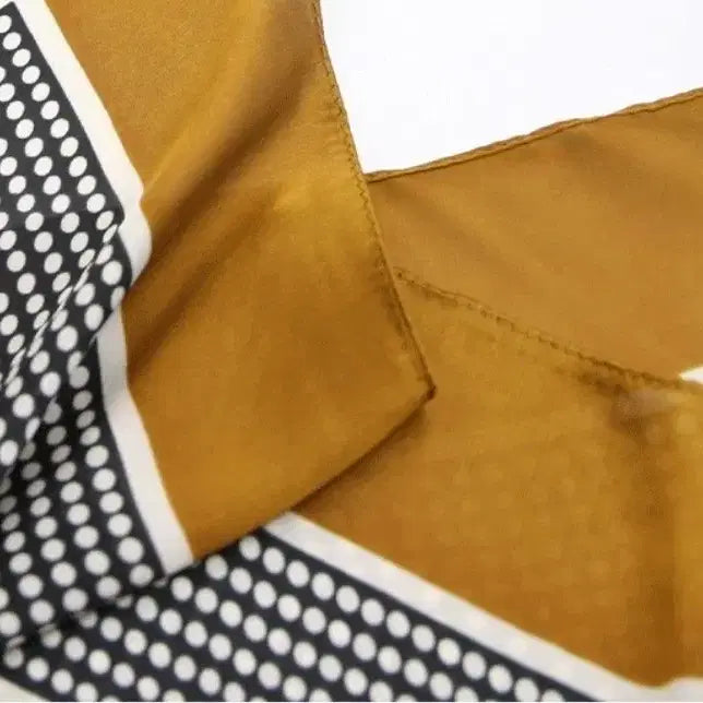 [BUNJANG] Mustard Dot Pattern Scarf / 도트 패턴 스카프(새상품)