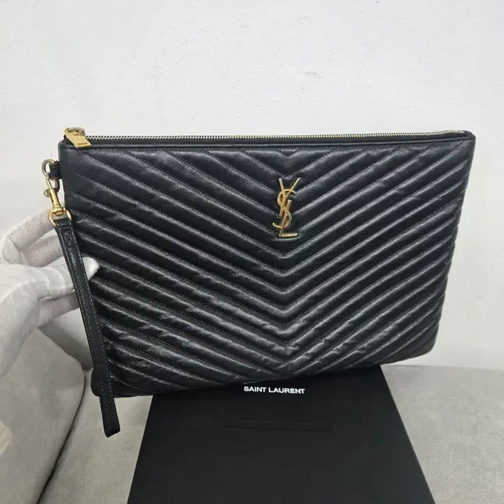 [BUNJANG] Saint Laurent Large Clutch Bag Gold Hardware / [정품][A급] 입생로랑 클러치백 라지 금장