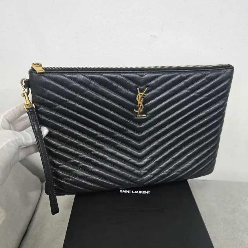 [BUNJANG] Saint Laurent Large Clutch Bag Gold Hardware / [정품][A급] 입생로랑 클러치백 라지 금장