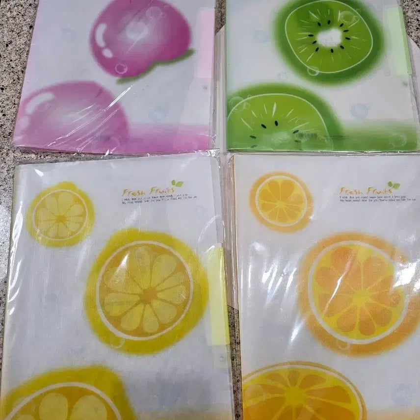 [BUNJANG] IPRESSNI Fruit Design L-Folder Set (4 Pieces) / 아이프레스니 과일 디자인 L자 파일 4개 세트