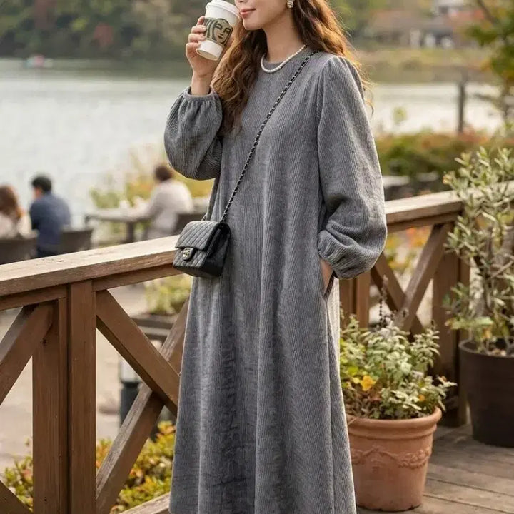 [BUNJANG] Wrinkle Velvet Maxi Long Dress / 세제품] 링클벨로아주름 맥시롱원피스 
