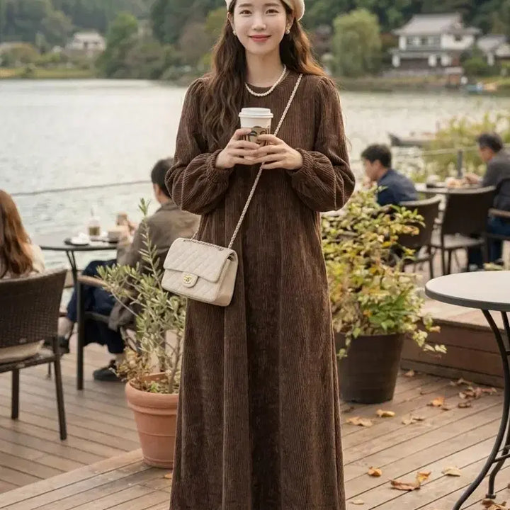 [BUNJANG] Wrinkle Velvet Maxi Long Dress / 세제품] 링클벨로아주름 맥시롱원피스 