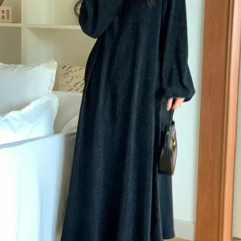 [BUNJANG] Wrinkle Velvet Maxi Long Dress / 세제품] 링클벨로아주름 맥시롱원피스 