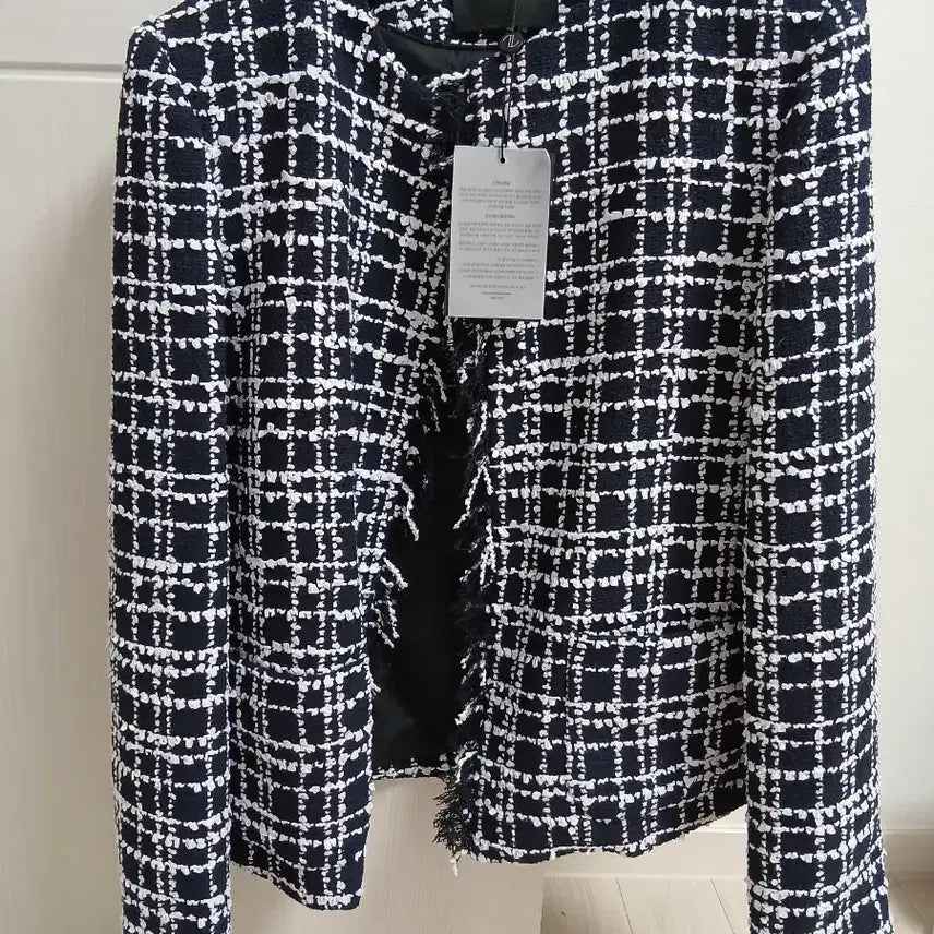 [BUNJANG] The Row Fringe Tweed Jacket (Navy, Size S) / 더로앙 프린지 트위드 자켓 s 네이비