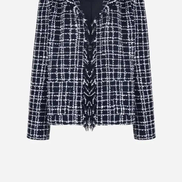 [BUNJANG] The Row Fringe Tweed Jacket (Navy, Size S) / 더로앙 프린지 트위드 자켓 s 네이비