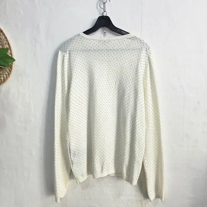 [BUNJANG] Tommy Hilfiger Dot Pattern White Cardigan / 타미힐피거 화이트 도트 가디건 L