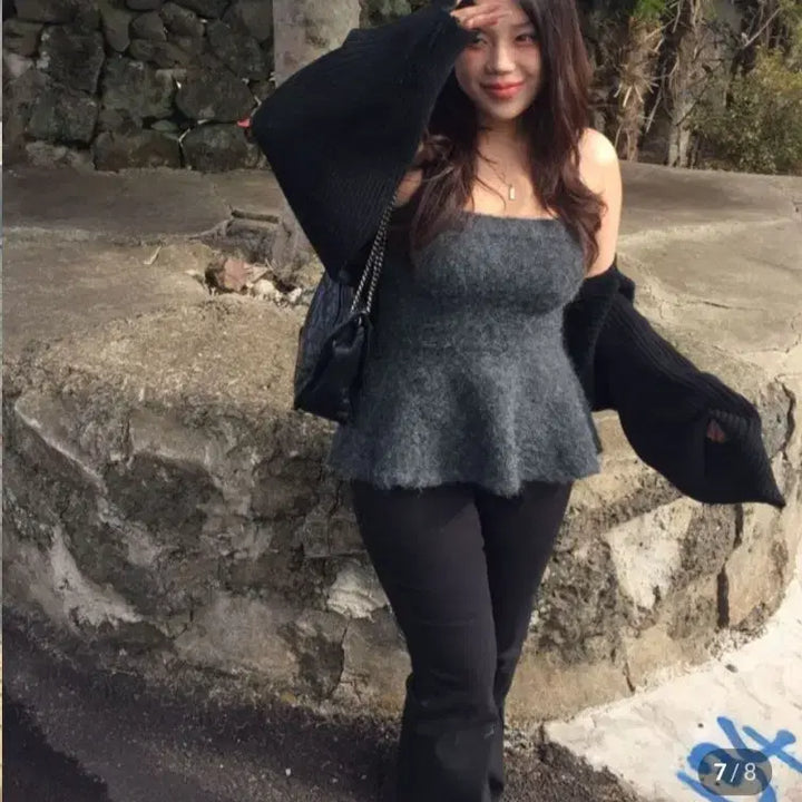 [BUNJANG] Daisy2L Angora Bolero and Tank Top Set / 데이지투엘 골지볼레로+앙고라나시 새상품