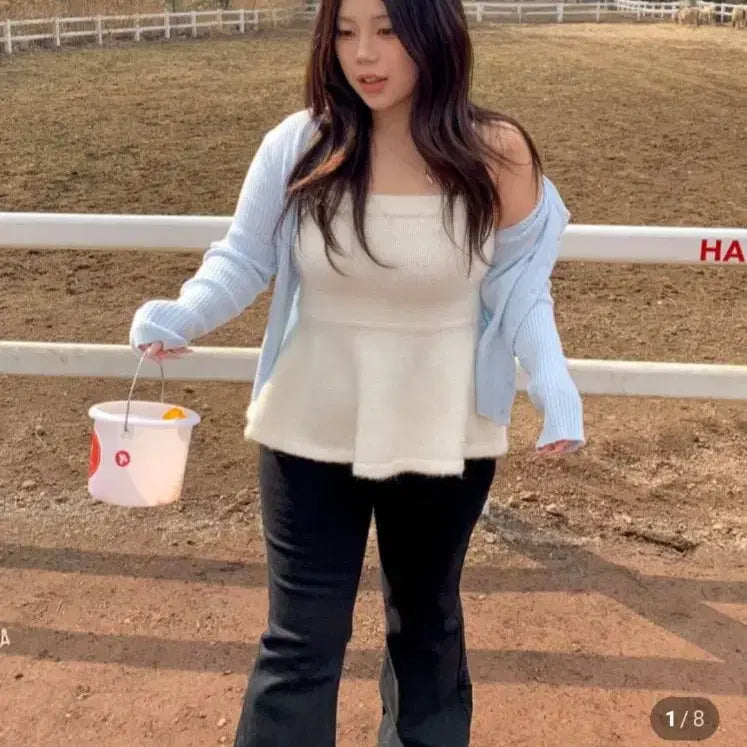 [BUNJANG] Daisy2L Angora Bolero and Tank Top Set / 데이지투엘 골지볼레로+앙고라나시 새상품