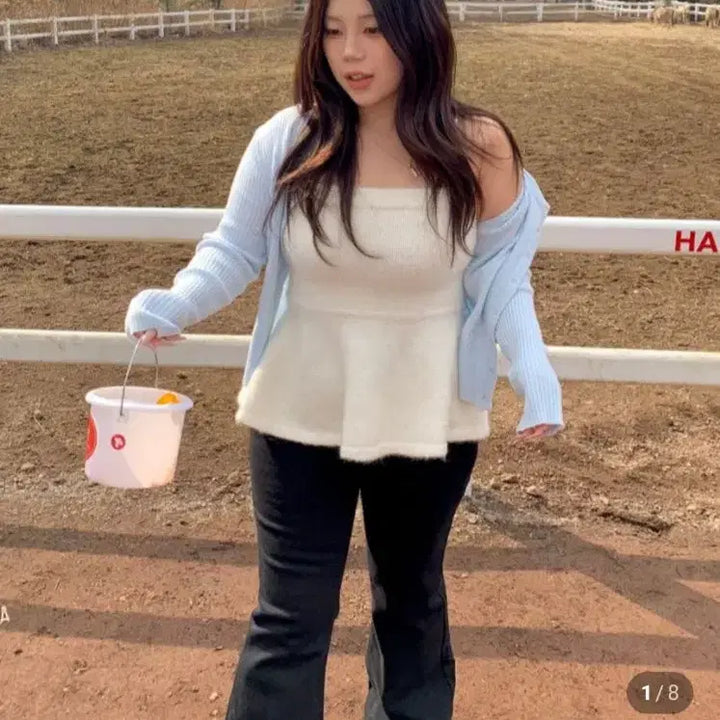 [BUNJANG] Daisy2L Angora Bolero and Tank Top Set / 데이지투엘 골지볼레로+앙고라나시 새상품
