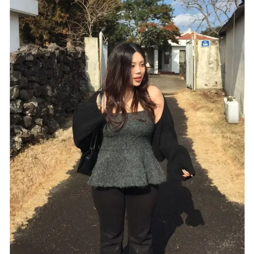 [BUNJANG] Daisy2L Angora Bolero and Tank Top Set / 데이지투엘 골지볼레로+앙고라나시 새상품