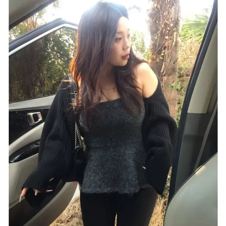 [BUNJANG] Daisy2L Angora Bolero and Tank Top Set / 데이지투엘 골지볼레로+앙고라나시 새상품