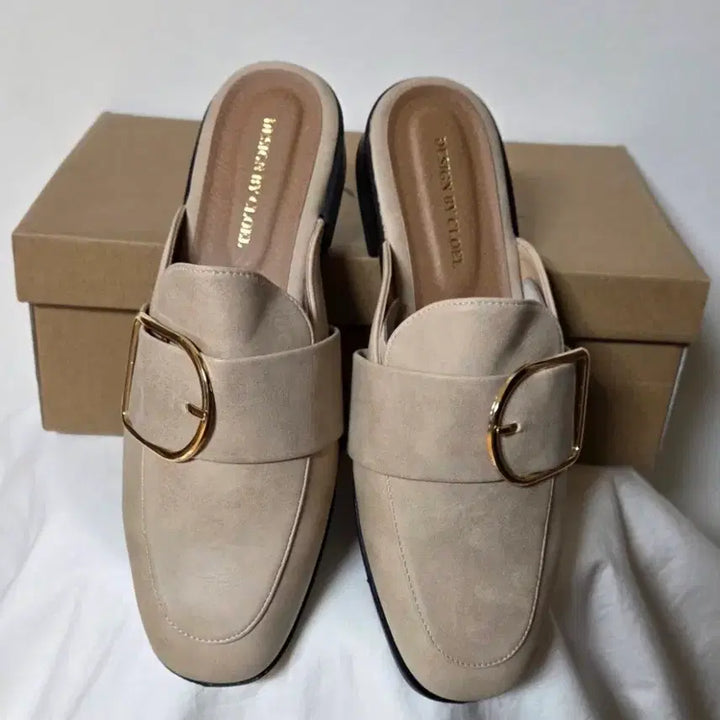 [BUNJANG] Ivory Buckle Mules / 왕 버클 뮬((새상품))