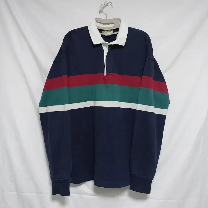 [BUNJANG] L.L.Bean USA Striped Rugby Shirt / L.L.Bean USA 스트라이프 럭비 셔츠 긴팔