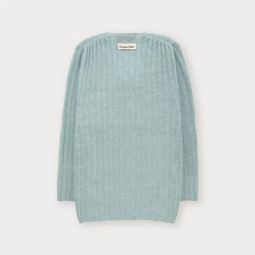 [BUNJANG] Somewhere But Better Veggie V-Neck Knit Light Blue / [새상품]썸웨어버터 Veggie V-Neck Knit Light blue