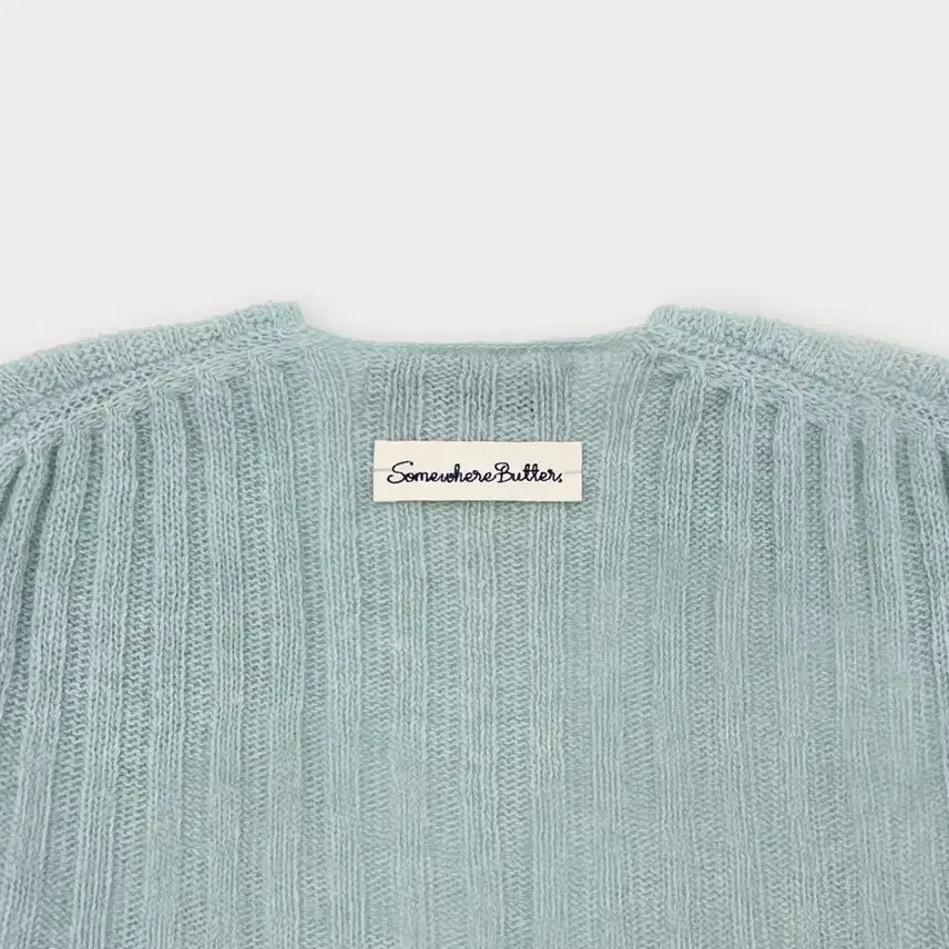 [BUNJANG] Somewhere But Better Veggie V-Neck Knit Light Blue / [새상품]썸웨어버터 Veggie V-Neck Knit Light blue