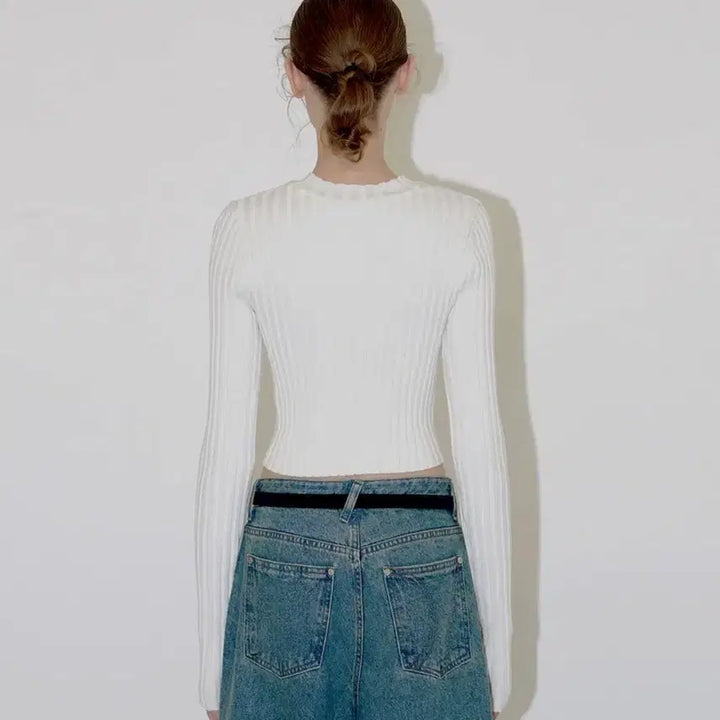[BUNJANG] Diagonal Hole Ribbed Knit Sweater (Ivory) / 다이애그널 홀 니트 RIBBED HOLE KNIT (ivory)