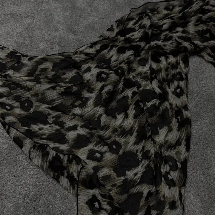 [BUNJANG] Japanese Vintage Rock Chic Punk Leopard Scarf / 일본빈티지 락시크 펑크 레오파드 스카프