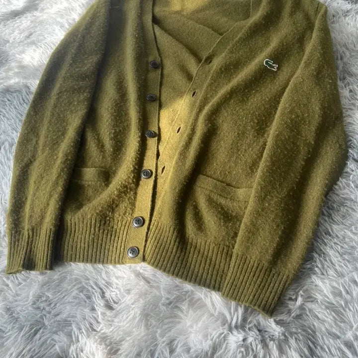 [BUNJANG] Lacoste Olive Cardigan / 라코스테 올리브색 가디건