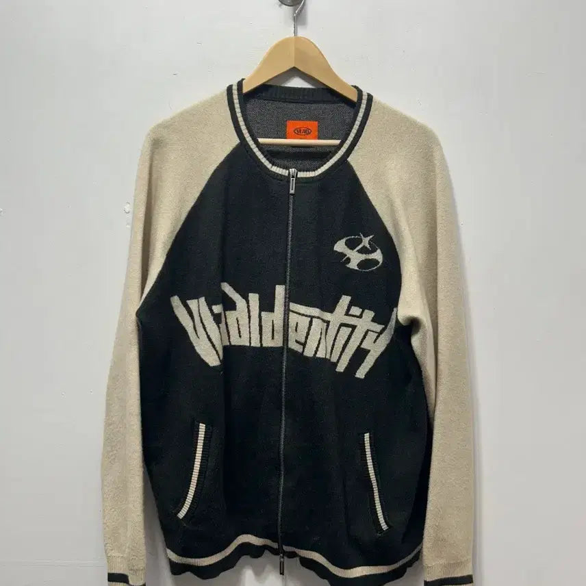 [BUNJANG] VEIAD Knit Zip-Up Jacket Colorblock Cardigan L / VEIAD 니트 집업 자켓 배색 가디건 L