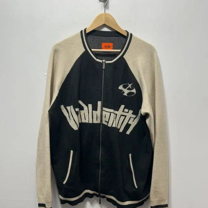 [BUNJANG] VEIAD Knit Zip-Up Jacket Colorblock Cardigan L / VEIAD 니트 집업 자켓 배색 가디건 L