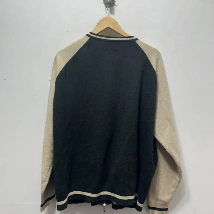 [BUNJANG] VEIAD Knit Zip-Up Jacket Colorblock Cardigan L / VEIAD 니트 집업 자켓 배색 가디건 L