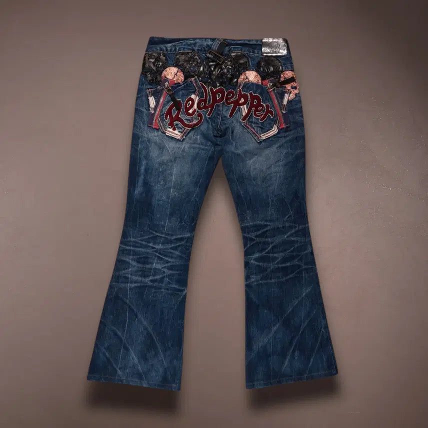 [BUNJANG] Vintage Punk Flare Denim Pants / 일본빈티지 펑크 플레어 데님 팬츠 C293