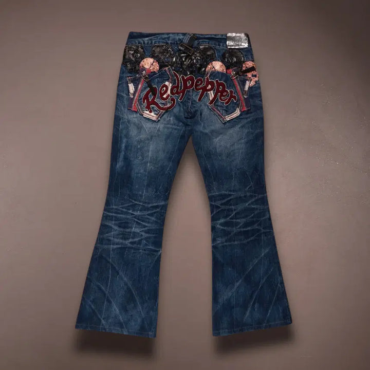 [BUNJANG] Vintage Punk Flare Denim Pants / 일본빈티지 펑크 플레어 데님 팬츠 C293