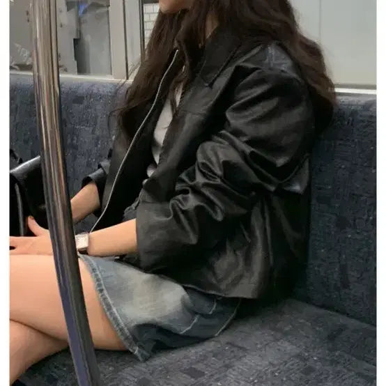 [BUNJANG] ORDINAIREMENT Black Leather Jacket / ORDINAIREMENT 블랙 레더 자켓(한번착용)