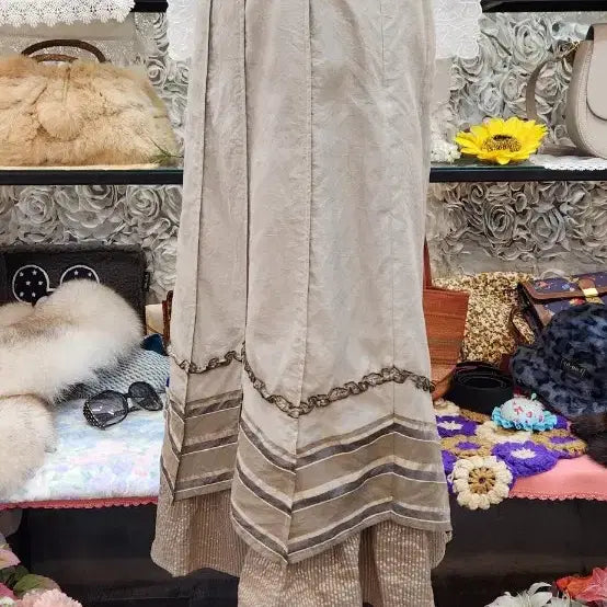 [BUNJANG] RES RALIQUE Cotton &amp; Silk Long Skirt / RES RALIQUE 면 + 실크 롱스커트 (66)