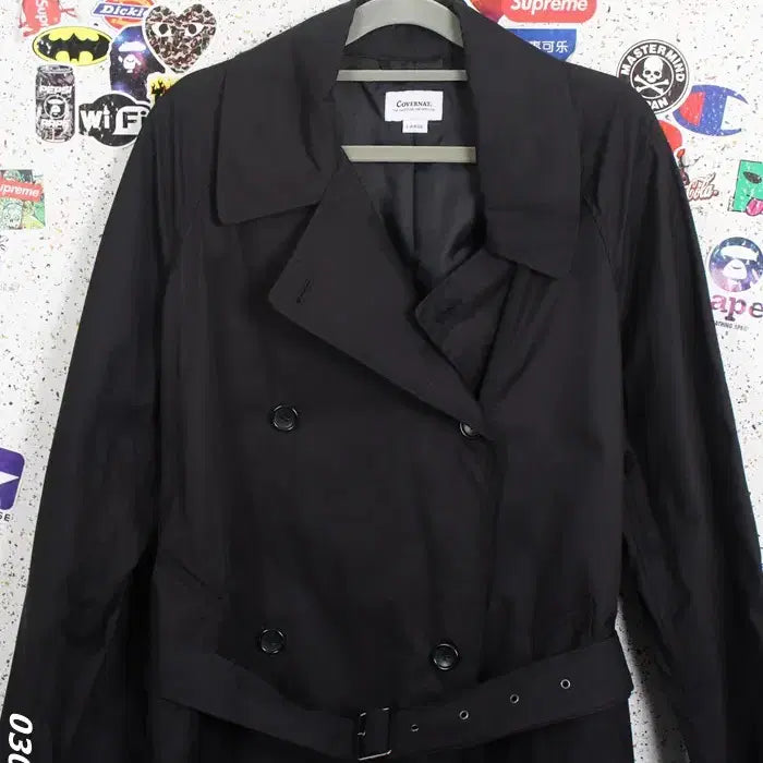 [BUNJANG] Covernat Trench Coat Black / 남성L/ 커버낫 트렌치 코트 BK / 35-21