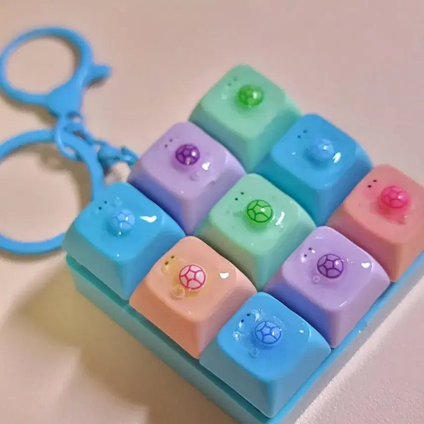 [BUNJANG] Lucky Turtle 9-Piece Keycap Keyring / 행운거북이 9구 키캡키링