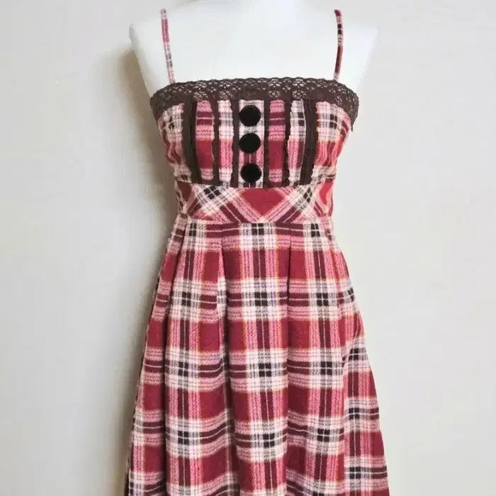 [BUNJANG] Liz Lisa Check Ribbon Dress / 유일매물 리즈리사 원피스 히메갸루 캐캐체 마즈 트랄라라 양산형 핀터깔