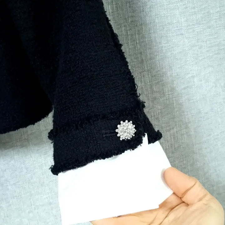 [BUNJANG] ZARA Jewel Button Black Tweed Jacket / 자라 보석단추 블랙자켓 44~55