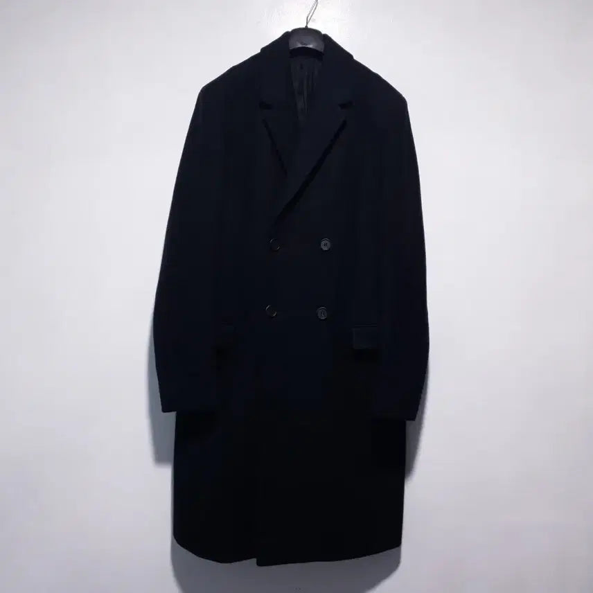 [BUNJANG] AllSaints Okita Long Coat / M (95) 올세인츠 클래식 더블 브레스티드 버튼 울 오키타 롱코트 블랙