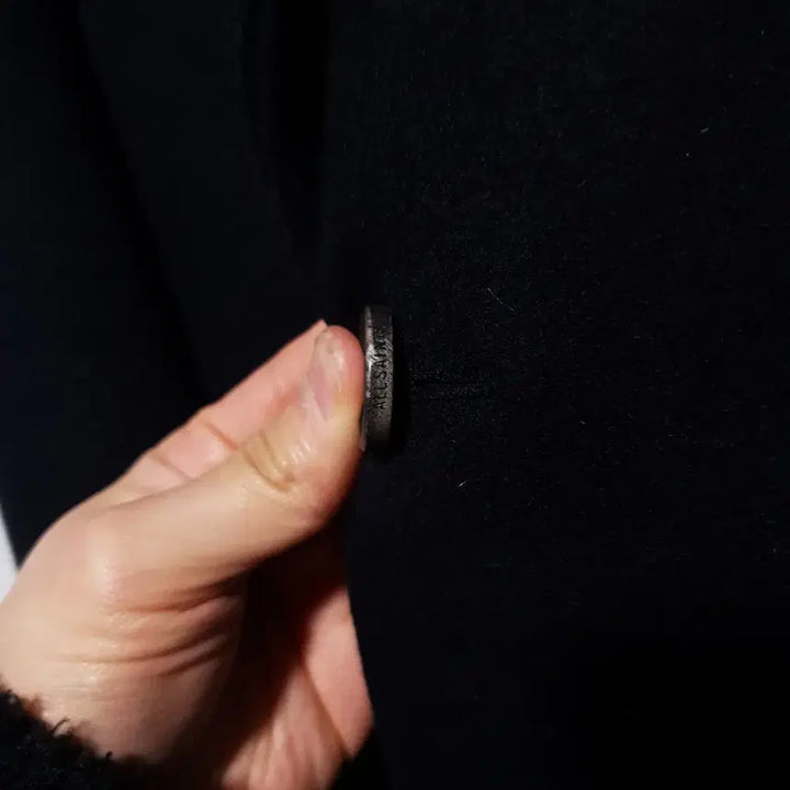 [BUNJANG] AllSaints Okita Long Coat / M (95) 올세인츠 클래식 더블 브레스티드 버튼 울 오키타 롱코트 블랙